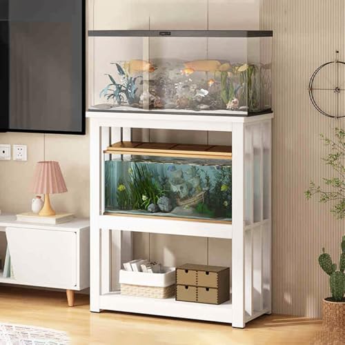 Fish Tank Stand,Metal Fish Stand Cabinet with Decorative Frame, Turtle Support Rack Shelf for Kitchen & Home Storage - Stylish Table Organizer & Display Unit - color: A, size: 80x40cm(31 1/2"x15 3/4")