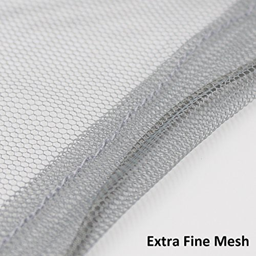 Mosquito Head Mesh Nets Gnat Face Netting for No See Ums Insects Bugs Gnats Biting Midges from Any Outdoor Activities, Works Over Most Hats Comes with Free Stock Pouches (3pcs, Grey) - color: Gray