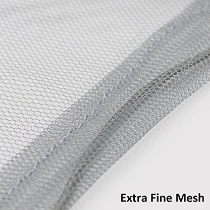 Mosquito Head Mesh Nets Gnat Face Netting for No See Ums Insects Bugs Gnats Biting Midges from Any Outdoor Activities, Works Over Most Hats Comes with Free Stock Pouches (3pcs, Grey) - color: Gray