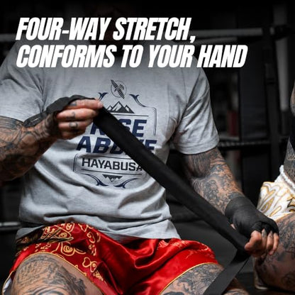Hayabusa 4.0 Perfect Stretch Boxing Hand Wraps - color: Red Maze, size: 180"