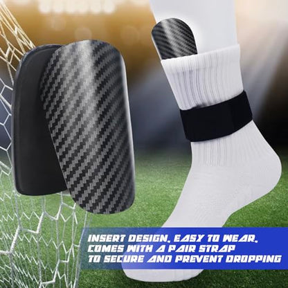 Mini Shin Guards Soccer Kids,Small Protective Gear with Fixed Straps - color: Carbon pattern, size: XS(H: 3.1 in,W: 2.1 in)