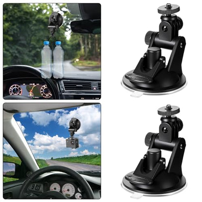 2PCS Dash Cam Suction Cup Mounts, Car Camera Mount, Windshield and Dashboard Suction Cup Mounts, Camera Mount for Car Dashcam, GPS Driving DVR, Phone Bracket, Action Camcorder, Video Recorder