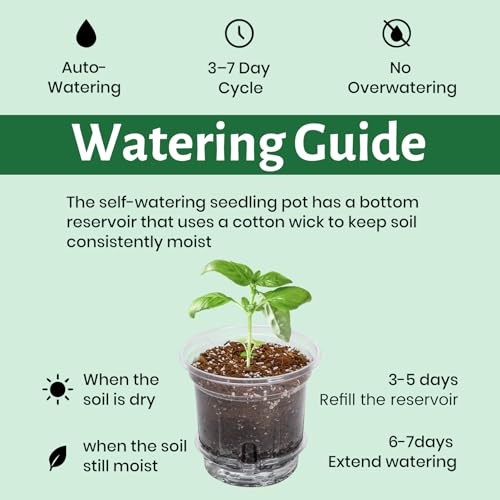 18 Pack 6.5/5/4 Inch Clear Self Watering Plant Pots with Bottom Water Tray & Watering Rope, Transparent Nursery Pots with Drainage for Seedlings, Herbs, and Houseplants