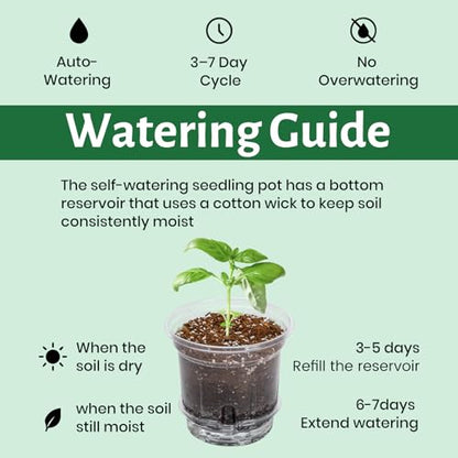 18 Pack 6.5/5/4 Inch Clear Self Watering Plant Pots with Bottom Water Tray & Watering Rope, Transparent Nursery Pots with Drainage for Seedlings, Herbs, and Houseplants