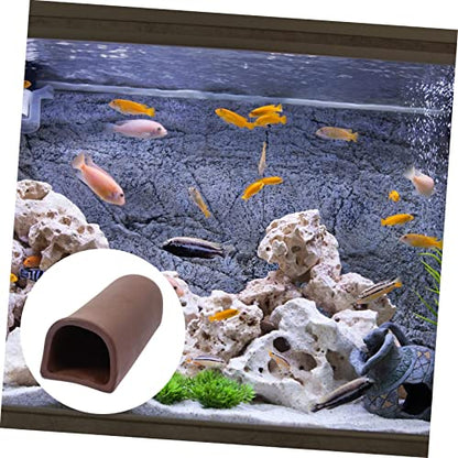 Aquarium Ceramic Tunnel Cave Hideaway Shrimp Habitat Breeding Tube Decoration for Fish Tank Unique Ornamental Shelter for Betta and