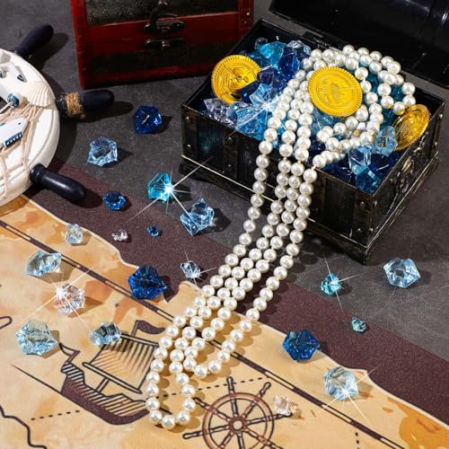 Syhood 570 Pcs 5 Sizes Mixed Blue Fake Crushed Ice Rocks Blue Aquarium Rocks Plastic Gemstone Diamond Acrylic Crystal Gems for DIY Craft Wedding Table Scatter Vase Fillers Fish Tank Decor Centerpieces