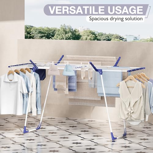 APEXCHASER Clothes Drying Rack, Drying Rack Large Space with 2 Wings - style: 2 Wings