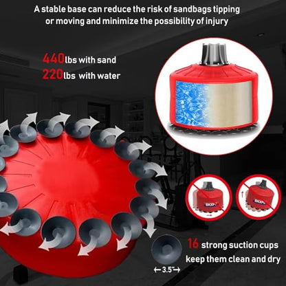Punching Dummy Freestanding Silicone Punching Bag with Telescopic Height - color: Red