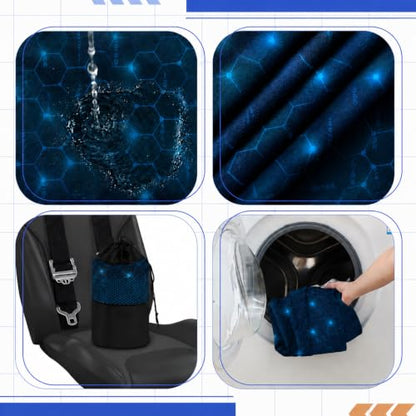 Hahafelt 2 Pack Car Seat Towel Cover with Storage Bag, Hexagonal - style: Hexagonal