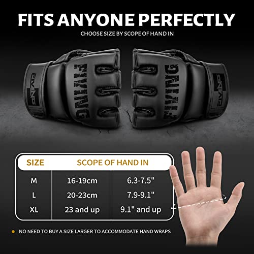 MMA Gloves for Sparring,Muay Thai,Training - color: Black/Black, size: Medium
