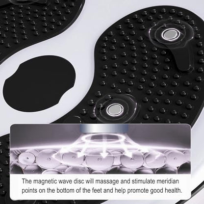 Ab Twist Waist Disc Board,Adjustable Waist Trainer Twisting Disc with Handles,Waist Slimming Balance Rotating Disc with Massage Foot Sole for Slimming Waist Arms Hips and Thighs - color: Black