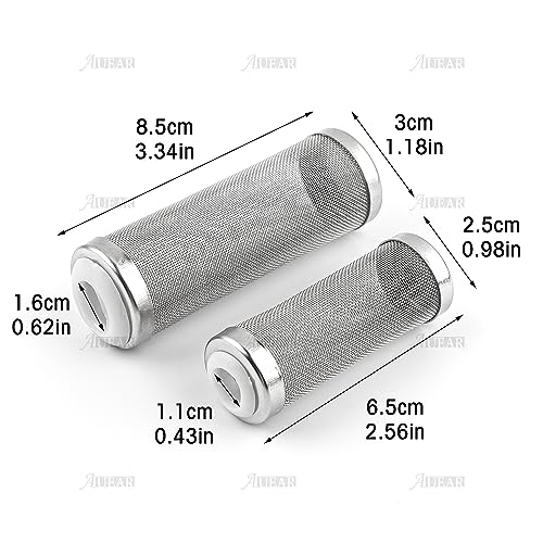AUEAR, 2 Pack Stainless Steel Mesh Inflow Aquarium Filter Guard Intake Cover for Shrimp and Fish