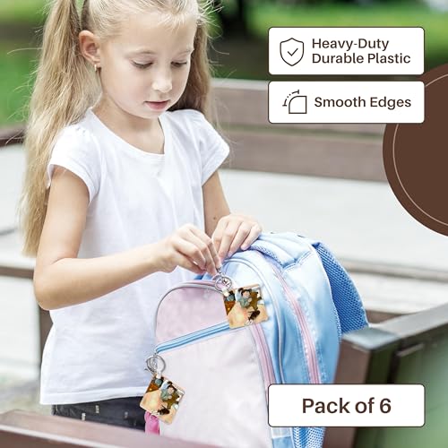 3dRose, child sleeping child sleeping fish tank bed cat pastels soft bedroom girl cats soothing, set of 6 Key Chains