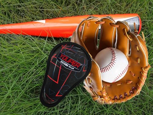 Youper Boys Youth Soft Foam Protective Athletic Cup (Ages 7-12), Kid Athletic Cup for Baseball, T-Ball, Football - color: Geometry Black Red