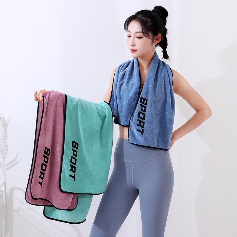 Sports Towel, Ultra-Fine Fiber Fitness Sweat Absorbent Towel, Outdoor and Indoor Sports Quick-Dry Towel (Blue,30X110cm)
