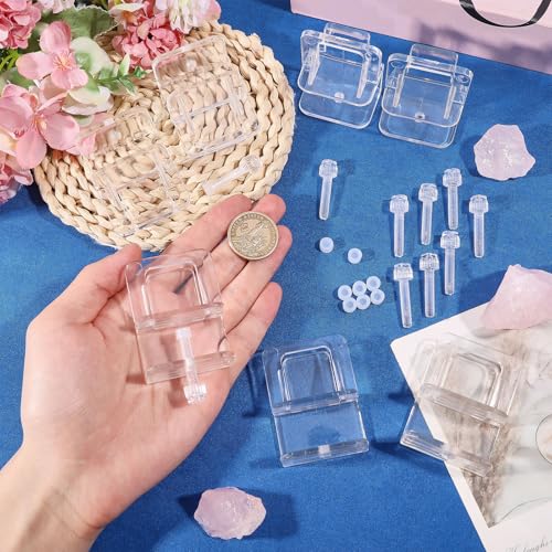 GLOBLELAND 12 Pcs Clear Acrylic Aquarium Lid Clips 28 mm Low Profile Fish Tank Cover Holder Rimless Tank Support Clamps for Glass Plastic Tops