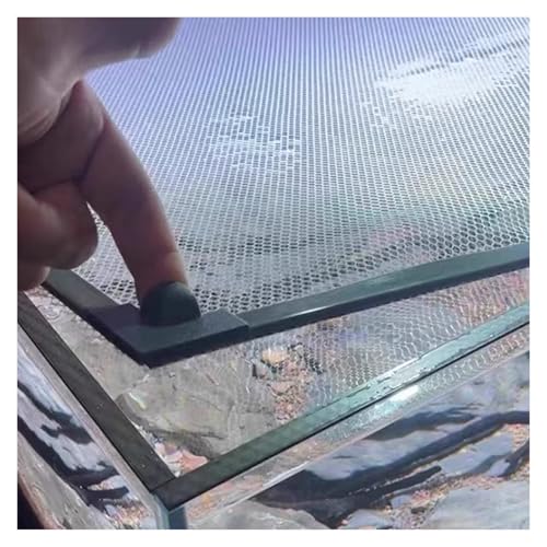LZMZMQ Customizable Fish Tank Net Cover with Corner Handle, DIY Magnetic Aquarium Anti-Jumping Mesh Screen Netting for Top Lid, Prevents Cat Catching Fish(L60xW35cm/23.6x13.8in)
