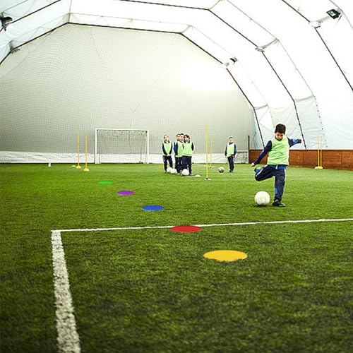 9 Inch Non Slip Rubber Agility Markers,Flat Field Cones Floor Dots for Soccer Basketball Sports Speed Agility Training and Drills(5Pcs,with Net Bag)