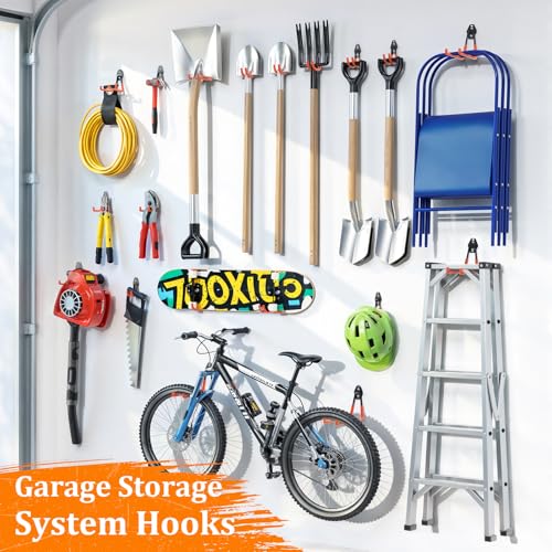 Housolution Steel Garage Hooks - 30Pack Anti-Slip Coating, Orange - color: Orange