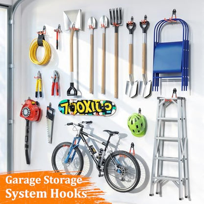 Housolution Steel Garage Hooks - 30Pack Anti-Slip Coating, Orange - color: Orange