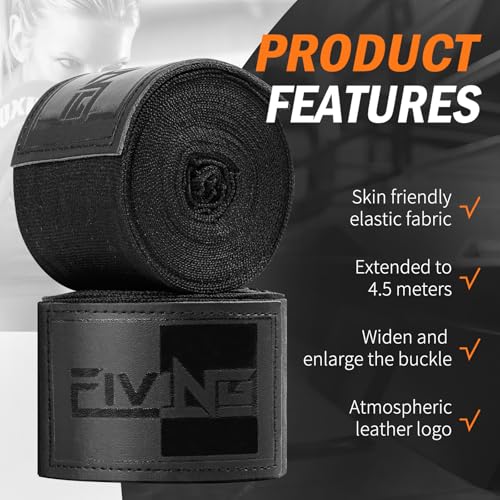 Premium Handwraps 180 inches for Men & Women - color: Black, size: 4.5m