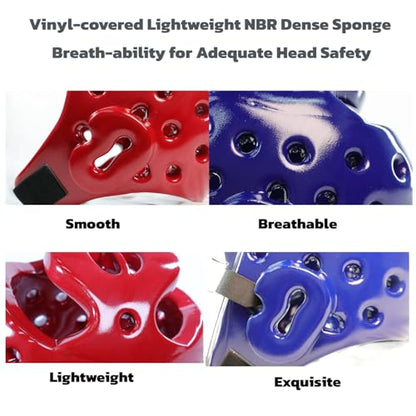 Taekwondo Sparring Head Guard, Competition Protection Headgear for Taekwondo, Karate and Martial Arts - color: blue and red, size: Medium