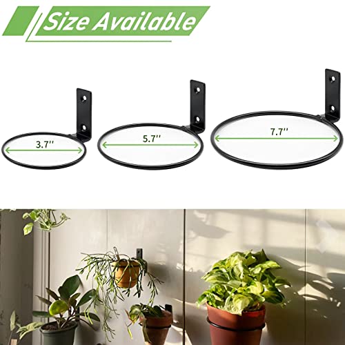 6 Pack 4 Inch Wall Flower Pot Holder Ring Plant Hanger, Metal Planter Hooks Wall Mounted Bracket Heavy Duty for Outdoor Indoor - size: 4 inch-6 Pack