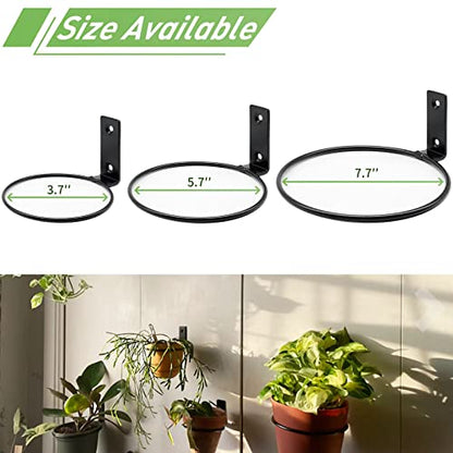 6 Pack 6 Inch Wall Flower Pot Holder Ring Plant Hanger, Metal Planter Hooks Wall Mounted Bracket Heavy Duty for Outdoor Indoor - size: 6 inch-6 Pack