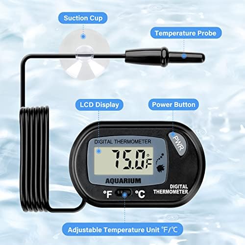iPower 8 by 12-Inch 16W Reptile Heat Mat, LCD Digital Aquarium Thermometer, Under Tank Warmer Terrarium Heat Pad for Turtles Lizards Frogs and Other Small Animals, Multi Sizes