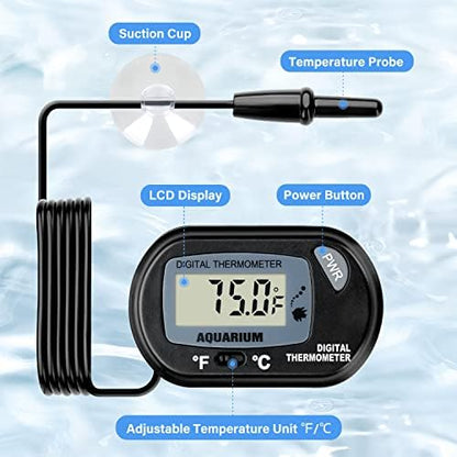 iPower 8 by 12-Inch 16W Reptile Heat Mat, LCD Digital Aquarium Thermometer, Under Tank Warmer Terrarium Heat Pad for Turtles Lizards Frogs and Other Small Animals, Multi Sizes