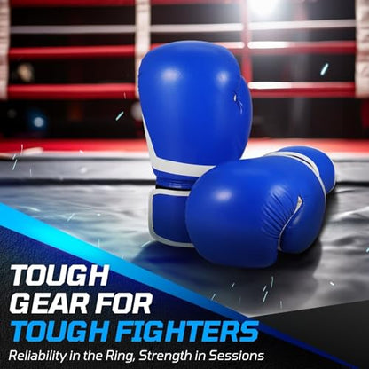 Flexzion Boxing Sparring Training Gloves Pro Muay Thai Kickboxing Heavy Bag Punching Mitts Wrist Wrap Full Contact Combat Sport Protective Hand Gear Martial Art Supply for Women & Teens, 10Oz - color: Blue