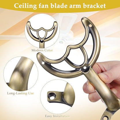 Replacement Ceiling Fan Blades Arm - Stable Ceiling Fan Arm Metal Replacement Part - Golden - color: Coffee