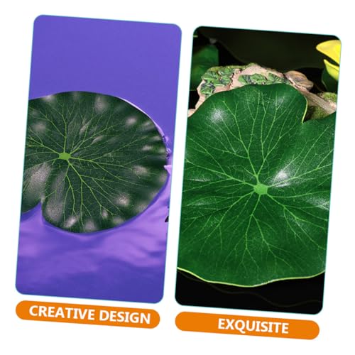 Artificial Floating Lotus Leaves 10pcs 17cm Aquarium Lotus-Leaves Fish Pond Decor Simulation Water Lily Pads for Home Garden Pool Display