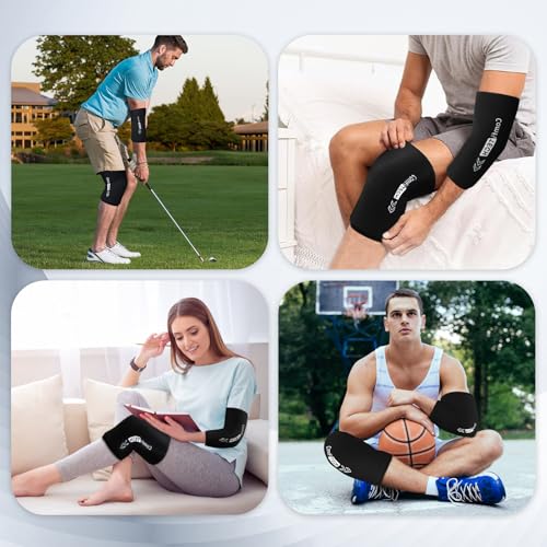 ComfiTECH Elbow Ice Pack Wrap for Arm, Knee & Calf, Flexible Ice Sleeve, L | Multi-Use Gel Ice Sleeve for Tennis Elbows, Golfers Arm, Reusable Cold Compression for Elbow Joint & Muscle Relaxation - size: L-Standard