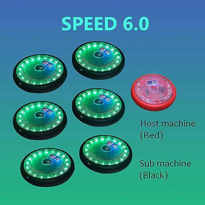 Reaction Training LED Lights, Reaction Training Light Kits with Organizing Box, 1 Main Control Light and 6 Training Lights, 15 M Control Distance, for Basketball, Fitness, Fighting, Football