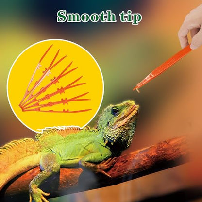 5-Pack Reptile Feeding Tongs Set - Hygienic Anti-Slip Orange Tweezers for Bearded Dragons, Lizards, Snakes, Aquariums & Small Animals(Five Colors to Choose from)
