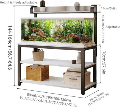 Adjustable Top Rack Aquarium Stand, Curved Safety Design Fish Tank Cabinet, Non-slip Foot Pads, Suitable for Living Rooms(Style B,47.2x19.7in) - color: Style B, size: 47.2x19.7in