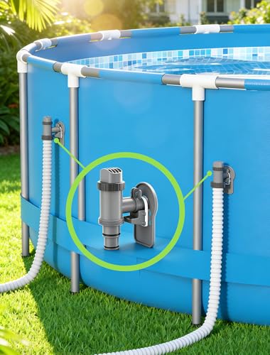 Plunger Valve with Pipe Holder & Pool Hose Adapter, Above Ground Pool Pump Replacement Parts Compatible with I*tex/Col*m*n Pool