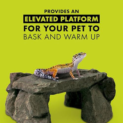 Zilla Shale Rock Den, Naturalistic Rock Décor, Perfect for Basking, Climbing, Hiding, Ideal for Aquatic or Terrestrial Reptile Habitats, Medium