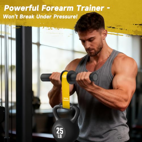 FitBeast Wrist Roller Forearm Exerciser and Forearm Strengthener - color: Yellow