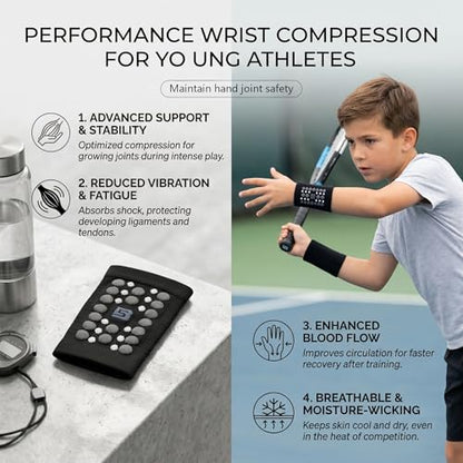 NMK Unisex Kids Soft Wrist Sleeves for Basketball Soccer Breathable 1Pair - color: Grey, size: Large