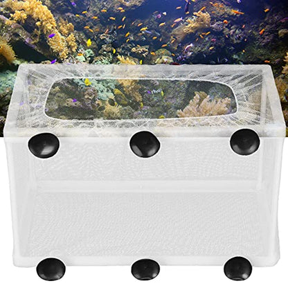 Aquarium Fish Breeder Box, Fish Tank Breeder Net Fish Hatchery Isolation Separation Net with Suction Cups for Aquarium Shrimp Betta Small and Big Size ﻿ (L)