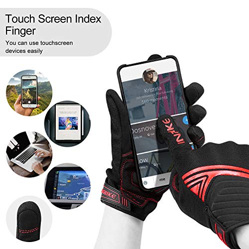 INBIKE Motorcycle Gloves Breathable Mesh Touchscreen Hard Knuckles - color: Red, size: XX-Large
