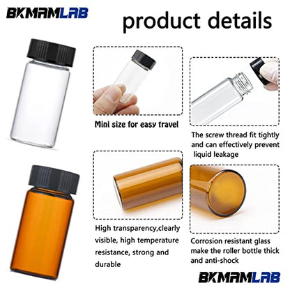 30ml Clear Small Glass Vials 30pcs with Screw Caps(30pcs)