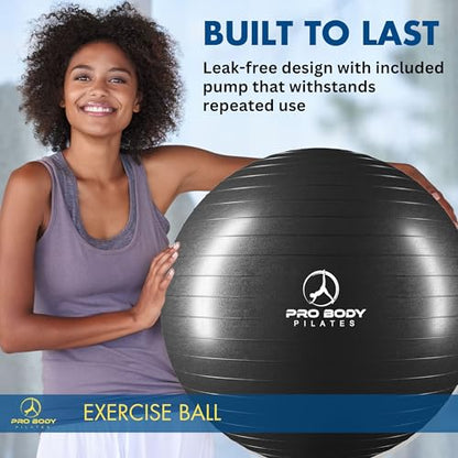 ProBody Pilates Yoga Ball - Gym Grade Exercise Ball - color: Black, size: XL: 27-30 inches/68-75 cm