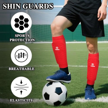 Soccer Shin Guards Shin Pads, Calf Compression Sleeve with Honeycomb Pads, Lightweight Shin Defender Shin Guards Kids for Adult Men Women, Boys, Girls, Youth - color: Green, size: Large
