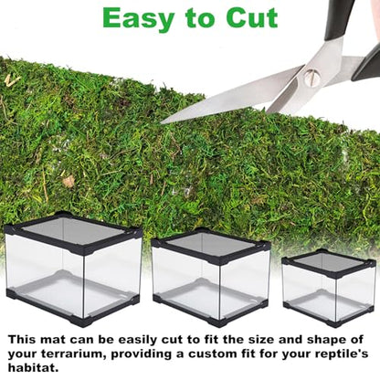 Reptile Carpet, Natural Moss Mat for Terrarium, Bearded Dragon Tank Flooring Green Substrate Liner for Leopard Gecko Hermit Crab Lizard Tortoise (47.24" X 11.81")