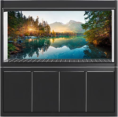 AWERT 36x18 inches Nature Landscape Aquarium Background River Mountain Autumn Scenery Fish Tank Background Vinyl Background