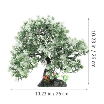 10 Inch Artificial Aquarium Tree Resin Fish Tank Decor Plastic Water Plant for Home Fish Tank Landscape Decoration