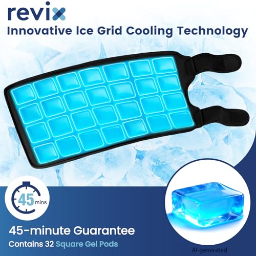 REVIX XXXL Knee Ice Pack Wrap for Meniscus & ACL, 45-Min Cold, 20"×10.7" | Wrap-around Plus-size Fit for Men & Women, Long-lasting Relief for Knee Replacement Surgery Recovery - style: 1 Pack